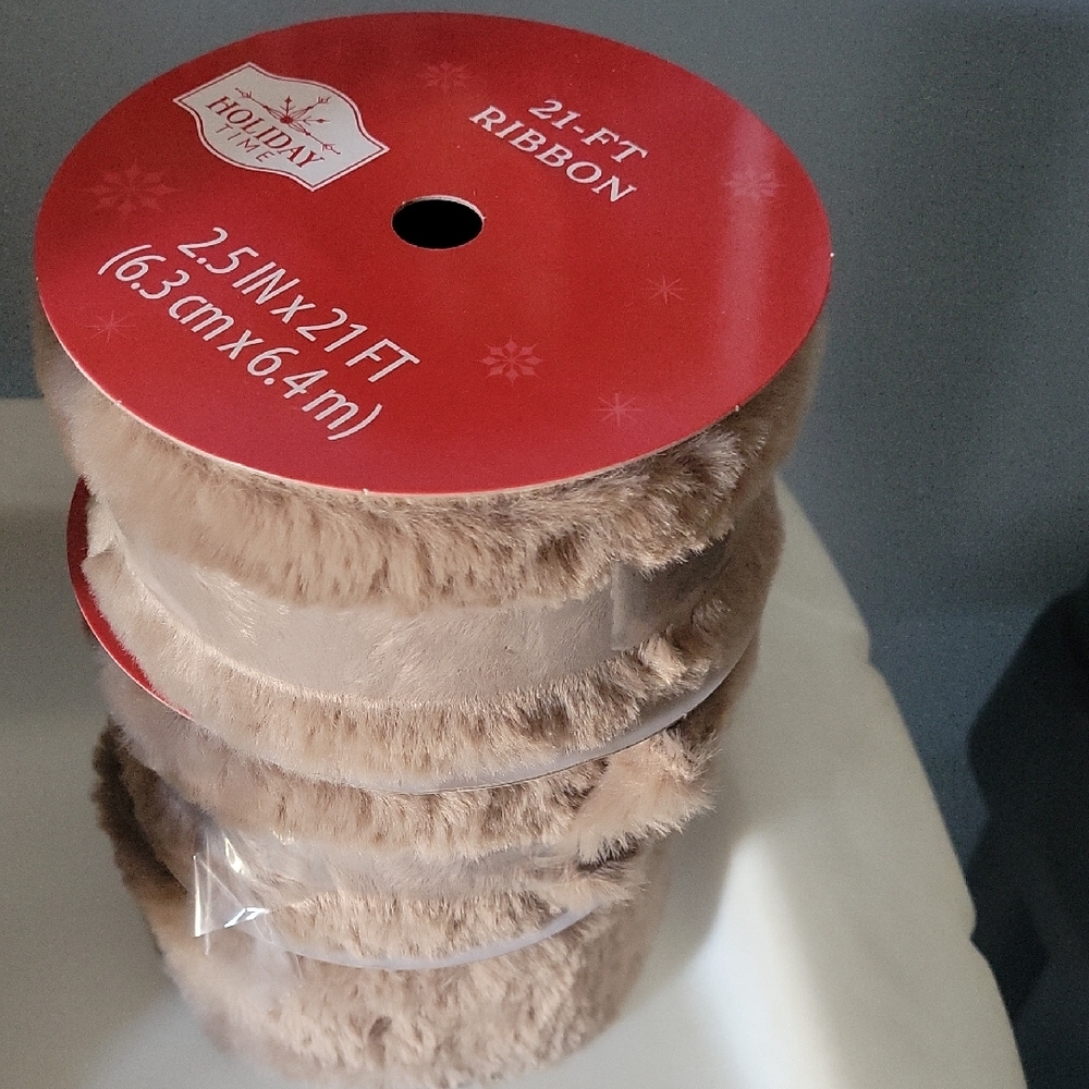 Fuzzy Tan Ribbon